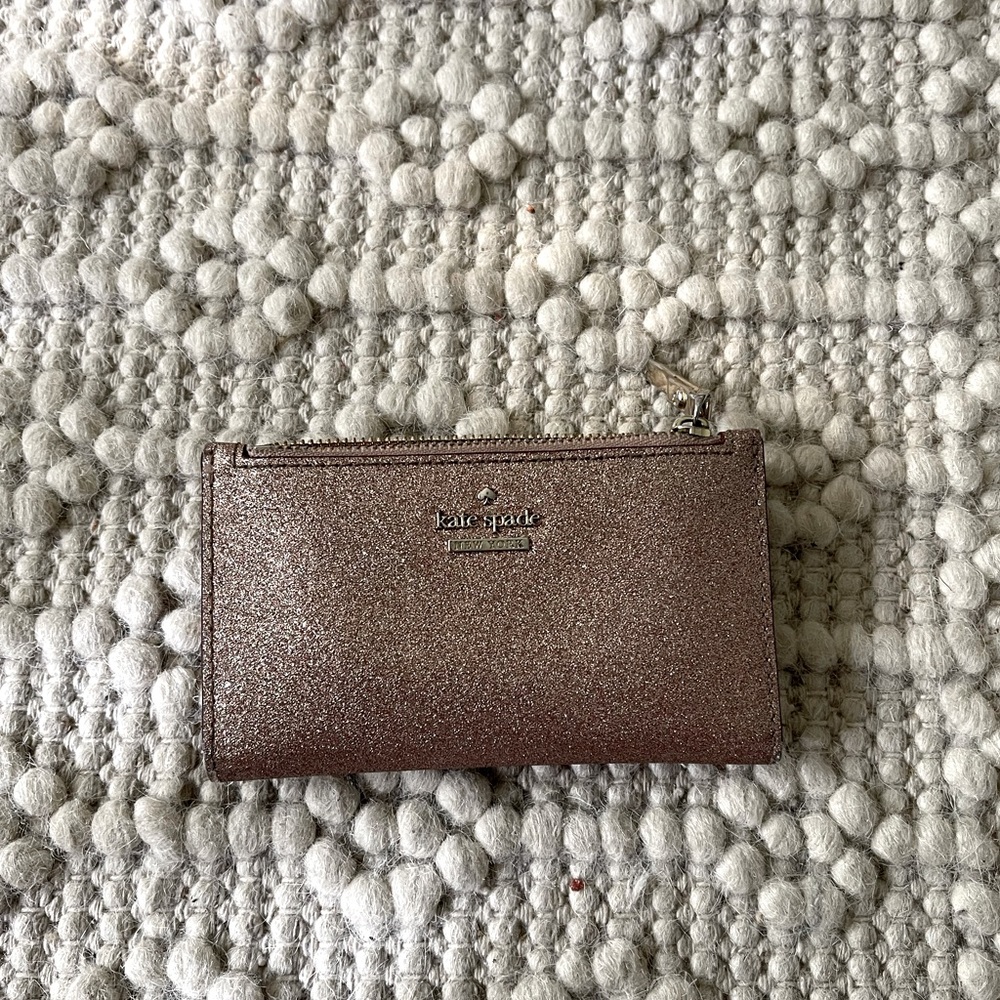 Sparkly rose gold Kate Spade wallet